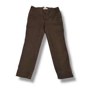 Free People Women's Cotton Blend Brown Pants Cropped Size‎ 6 - 30 x 25
